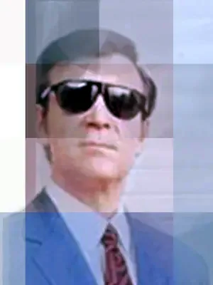 Man in a blue suit and sunglasses